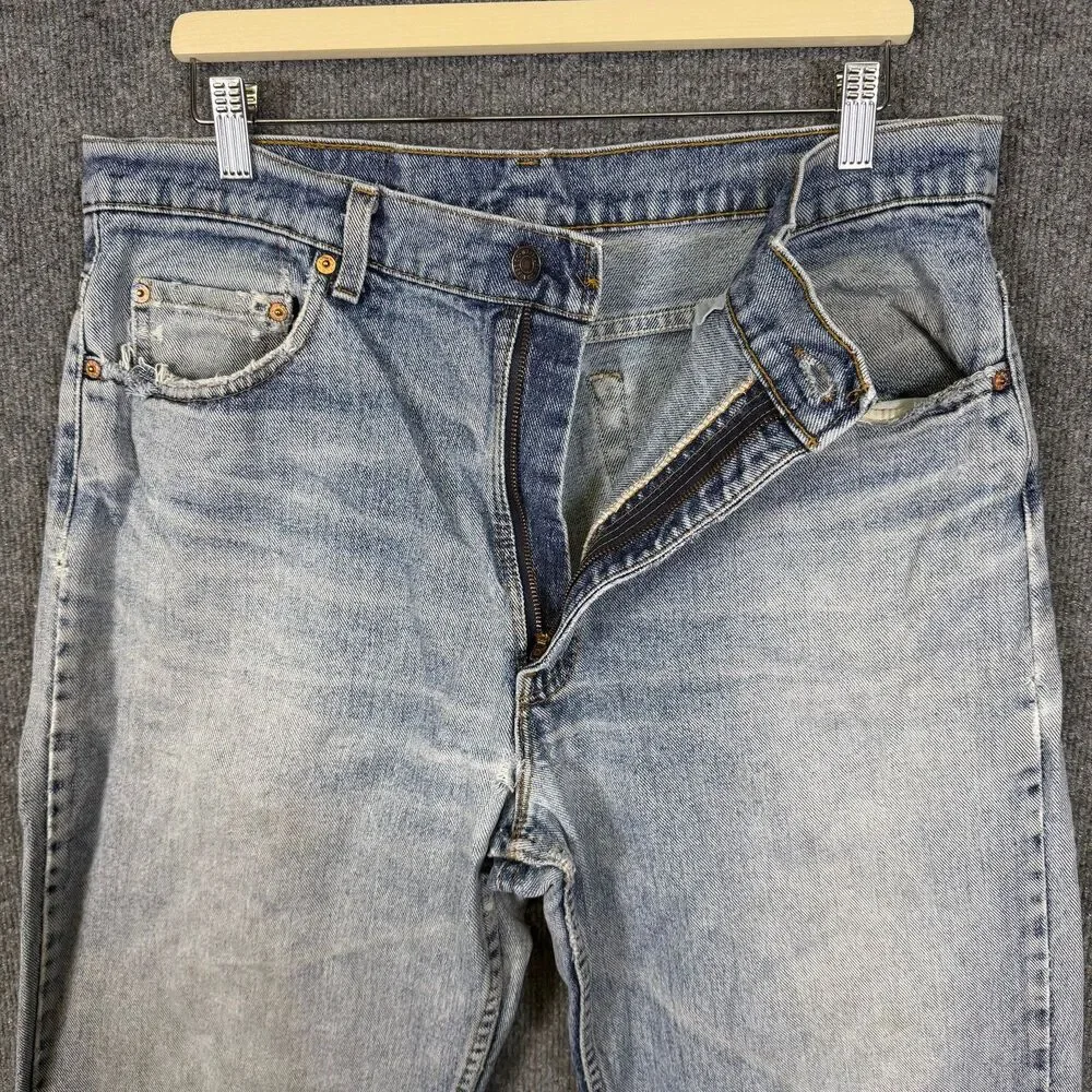 Vintage Levi's 550 Men's Jeans 38x32(36x31) Light Wash Denim Distressed Tapered